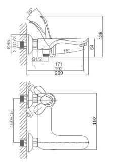 Смеситель для ванны DQ Venice Baciano белый DA1033256